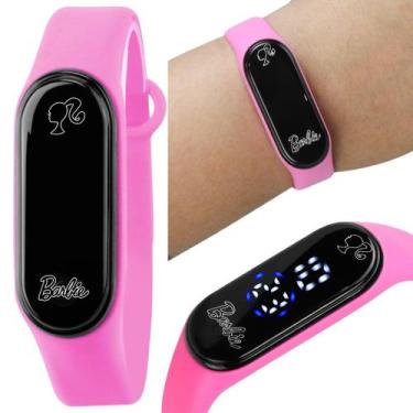 Imagem de Relogio Bracelete Digital Infantil Barbie Rosa presente original silic