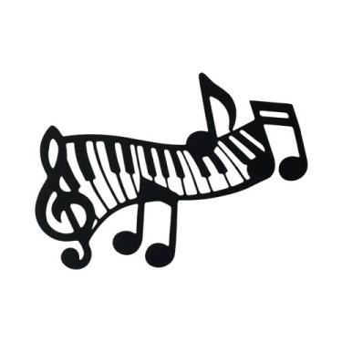 Imagem de Arte De Parede Elegante Com Notas Musicais De Piano Em Ferro, Placa De