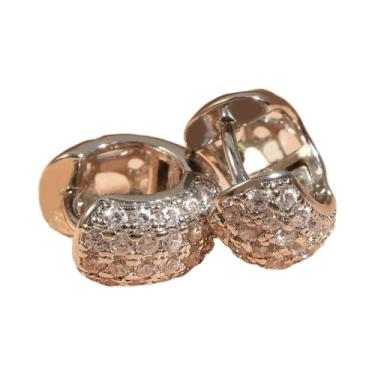 Imagem de Brincos De Argola Redondos Em Ouro, Prata E Cobre Com Zircônia Cúbica 