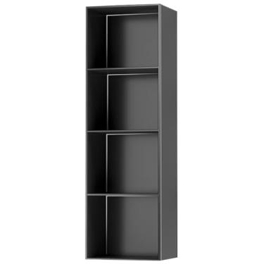 Imagem de Prateleiras retangulares de nicho de chuveiro – Armazenamento de parede embutido para banheiro, suporte de papel higiênico preto fosco, ideal para xampu e sabão – 28 x 120 x 12,5 cm (11 x 47 x 5 pol.)