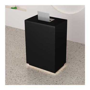 Imagem de Recepção com balcão, recepcionista com luzes LED, mesa de recepção moderna para computador, balcão de recepção com gavetas bloqueáveis, balcão de varejo para saguão, escritório, salão de beleza (Cor
