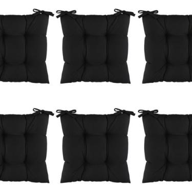 Imagem de Kit 6 Assentos Futton Almofada 4 Furos De Cadeira Poltrona Futon 40x40
