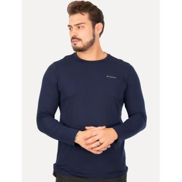 Imagem de Camiseta Columbia Masculina Manga Longa Neblina Azul Marinho, G