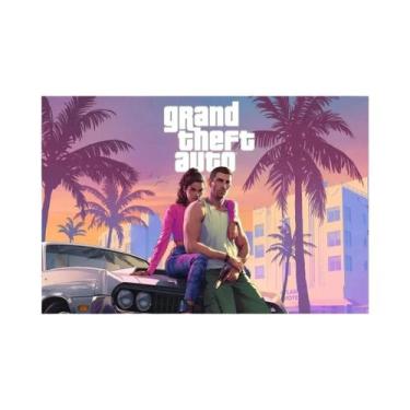 Imagem de Pôster De Arte De Parede Do Jogo Grand Theft Auto VI, Pintura Em Tela 