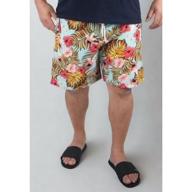 Imagem de Short Estampado Elastano Plus Size Grande Bermuda praia - Butu Biru, A