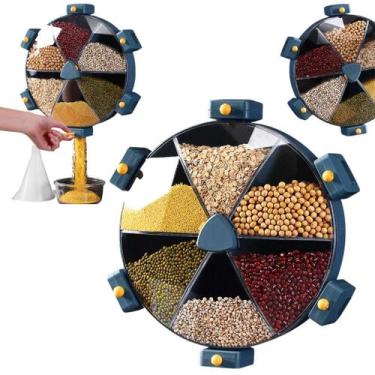 Imagem de Dispenser Giratório de Alimentos Parede 6 Divisorias Cor: Verde - Meu 