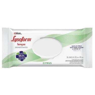 Imagem de Lenço Umedecido Lysoform Desinfetante Citrus com 36 unidades, Citrus, 