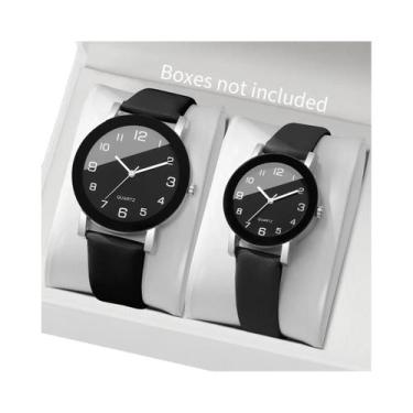 Imagem de Relógios De Pulso De Quartzo Com Pulseira De Couro Para Casais, Estilo