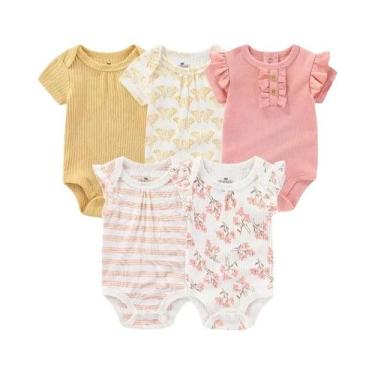 Imagem de Conjunto De 5 Bodies De Bebê De Manga Curta Para O Verão, Macio, Com E