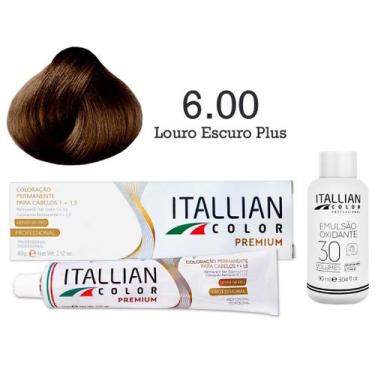 Imagem de Kit Coloração Itallian Color 6.00 Louro Escuro Plus + Oxi 30