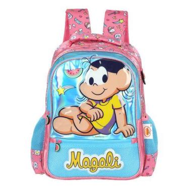 Imagem de Mochila De Costas Infantil Original Magali E Monica - Luxcel, Azul