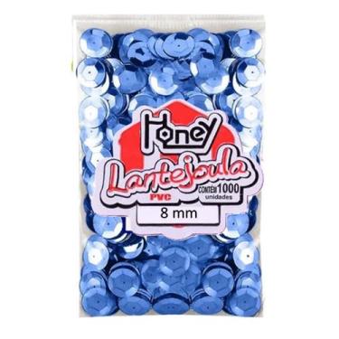 Imagem de Lantejoulas Metalizadas 8mm Azul Royal Com 1000 Unidades Lantejoulas M
