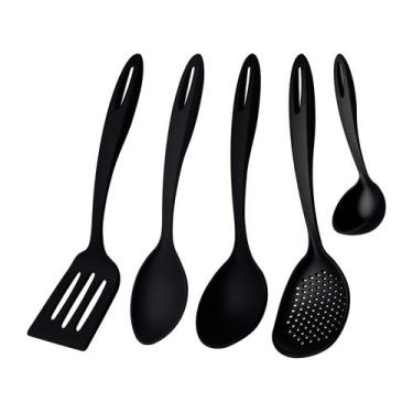 Imagem de Jogo de Utensilios Tramontina Ability em Nylon Preto 05 Peças, Preto, 