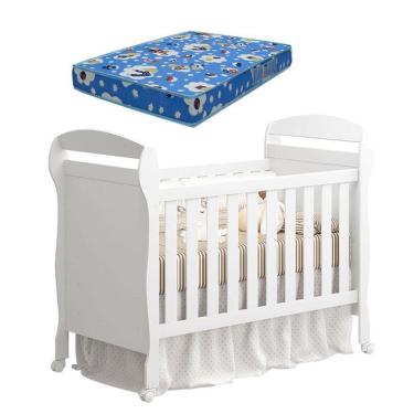 Imagem de Berço Americano Danny Branco Acetinado com Colchão Ortobom - Reller