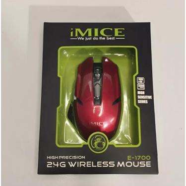 Imagem de Mouse Sem Fio E-1700 Gamer USB Wireless 2.4Ghz - IMICE E-1700, Vermelh