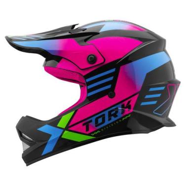 Imagem de Capacete Motocross Infantil Pro Tork Fast Next Brilhante Segurança Con