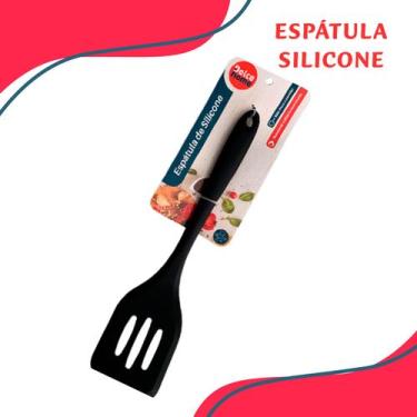 Imagem de Espátula De Silicone Chef Furada Preto - Dolce Home
