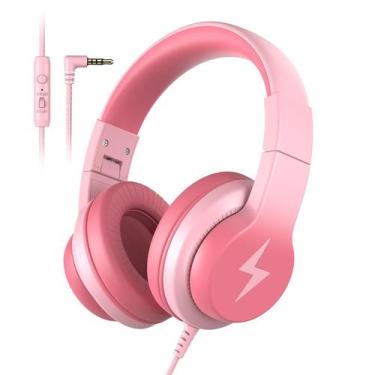 Imagem de Fones de ouvido infantis Candy Bila com fio, microfone e limitador de 