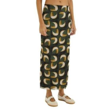 Imagem de Saia Midi Farm Rio Tule Tuca Tropical Mini-Feminino