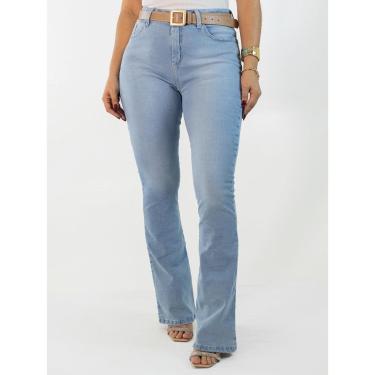 Imagem de Calça Feminina Flare Alta Jeans Delavê Elastano Anticorpus-Feminino