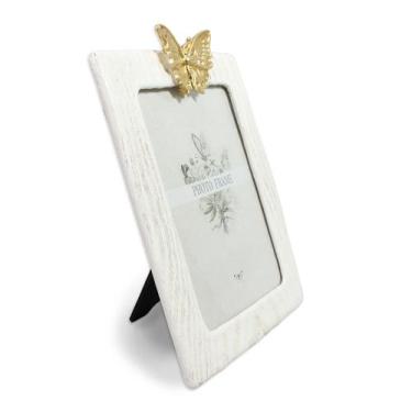 Imagem de Porta Retrato em Poliresina Butterfly Branco Grande - Tuut