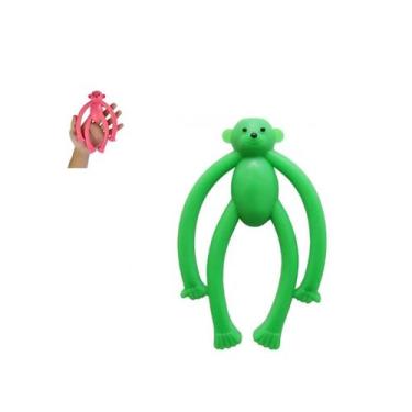 Imagem de Brinquedo Mordedor Grande Pet Borracha Maciço Macaco 19cm