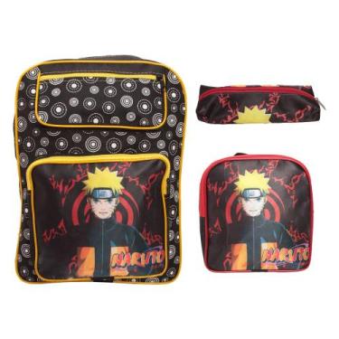 Imagem de Kit Mochila Bolsa Escolar Masculina Costas Com Lancheira - Plike