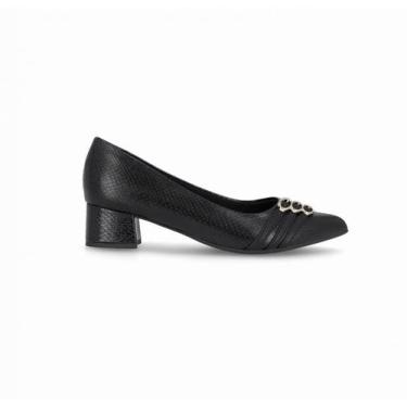 Imagem de Sapato Scarpin Salto Grosso Piccadilly 739083 Feminino, Preto, 36