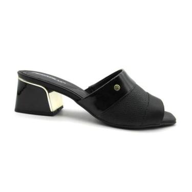 Imagem de Tamanco Feminino Piccadilly 543080 Salto Médio, Preto, 36