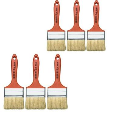 Imagem de Pincel Para Pintura Parede 3 Verniz E Stain Atlas- 6 Pçs