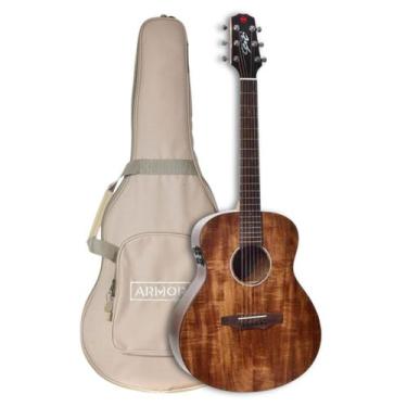 Imagem de Violão Aço Seizi Supreme Mini Ryu Mirai Koa Eletroacústico com Efeito 