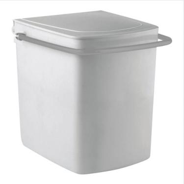 Imagem de Lixeira para banheiro com alça curta Cris Metal, Branco