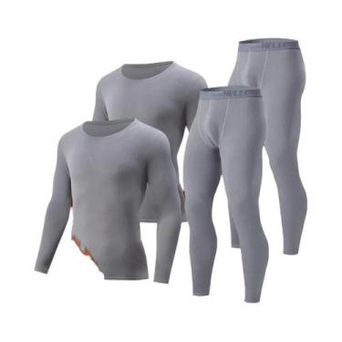 Imagem de Conjunto De Calças Térmicas De Manga Longa Para Homens, Casual De Outo