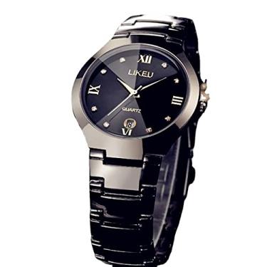 Imagem de YUANXIN Relógios luxuosos para ele e para ela de casal resistentes à água para homens e mulheres conjunto de relógio combinando quartzo romântico aço inoxidável à prova d'água data resistente a choques, Relógios para Casal (relógio de casal)