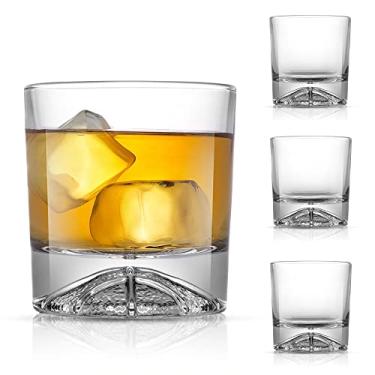 Imagem de JoyJolt Conjunto de 4 copos de uísque Swish Crystal - copo de pedras antiquado de 293 ml para uísque, bourbon, licor ou coquetéis curtos
