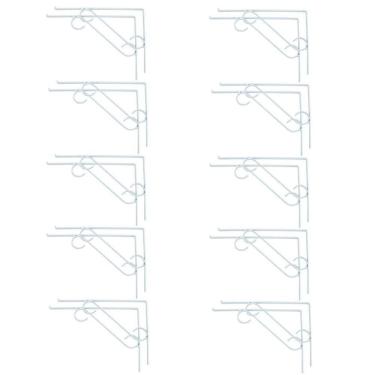 Imagem de Kit 20 Cantoneira Branca Suporte Em S P/ Vidro 30X25Cm