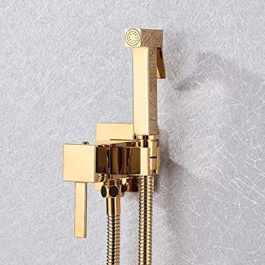 Imagem de Torneiras, torneira de cozinha Torneira de bidê Torneira de chuveiro de bronze Torneira de arruela Misturador de água quente fria Guindaste quadrado Pulverizador de chuveiro Torneiras de ban