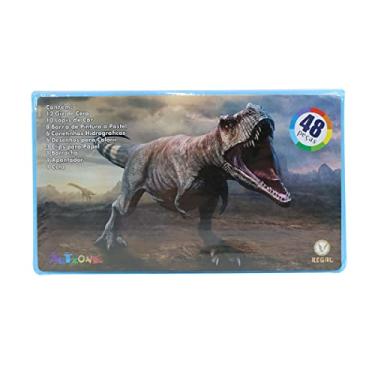 Imagem de ESTOJO MALETA ESCOLAR DINO COM 48 PEÇAS INMETRO (F)