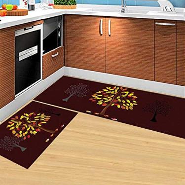 Imagem de SHENGANG Tapete de cozinha Antiderrapante Moderno Área Tapetes Sala de estar Varanda Banheiro Tapete Impresso Tapete Corredor Tapete de Banho, 6,40x60cm
