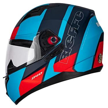 Imagem de Capacete Fechado Moto Bieffe B-40 Solid Azul Fosco/Vermelho 58