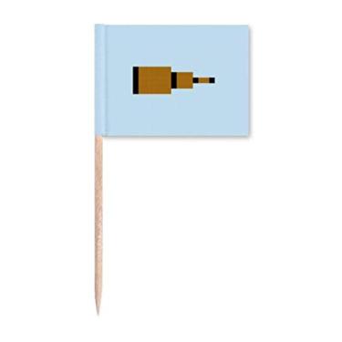 Imagem de Summer Sail Brown Fort Pixel Palito de Dente Marcador Topper Decoração de Festa