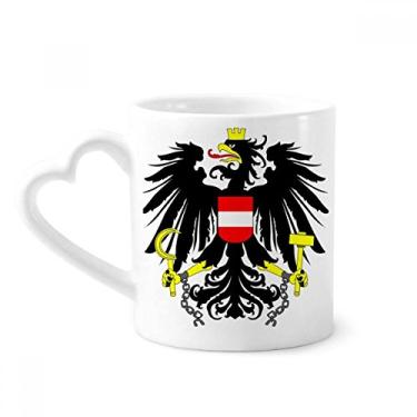 Imagem de Caneca nacional com emblema da Áustria caneca de café cerâmica copo de coração de vidro