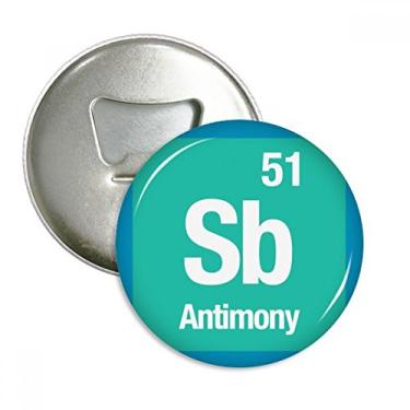 Imagem de Sb Antimony Elemento Químico Chem Abridor de Garrafas Imã de Geladeira Emblema Multifuncional
