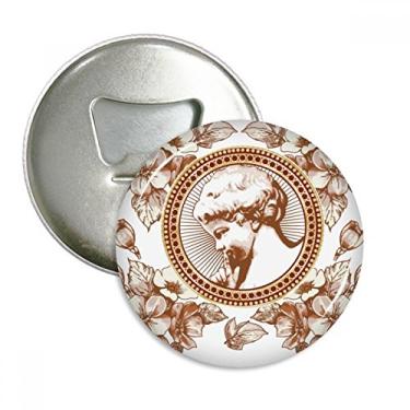 Imagem de Ilustração moderna de folha de flores abridor de garrafas ímã de geladeira emblema multifuncional