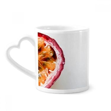 Imagem de Caneca com imagem de maracujá fresca caneca de café cerâmica copo de coração de vidro