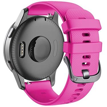 Imagem de HAZELS Pulseira de silicone para Garmin Vivoactive 4 4S Forerunner 245 645 Vivoactive 3 Pulseira inteligente 18 20 22mm Pulseira (Cor: Vermelho Roxo, Tamanho: 22mm Vivoactive 4)