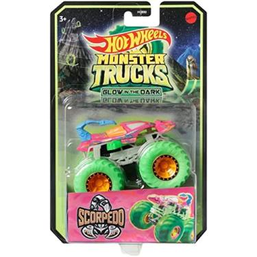 Imagem de Hot Wheels Monster Trucks 2022 Escala 1:64 Diecast Glow in The Dark Podium Crasher