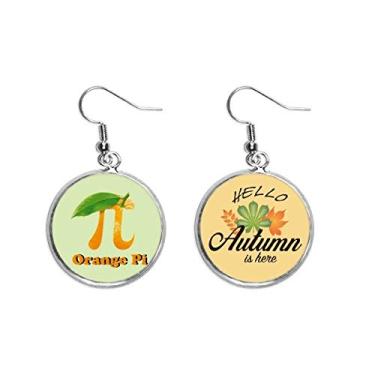 Imagem de Brinco de folha de outono com pingente de orelha laranja Pi, da Calculation Mathematical
