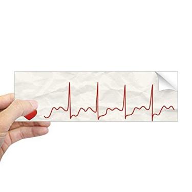 Imagem de DIYthinker Adesivo retangular com design de coração de eletrocardiograma para janela de notebook