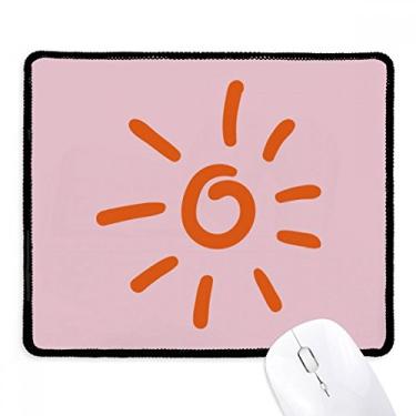 Imagem de Mousepad laranja pintado à mão para sol com bordas costuradas Tapete de borracha para jogos